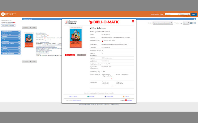 Bibli O Matic  from Chrome web store to be run with OffiDocs Chromium online