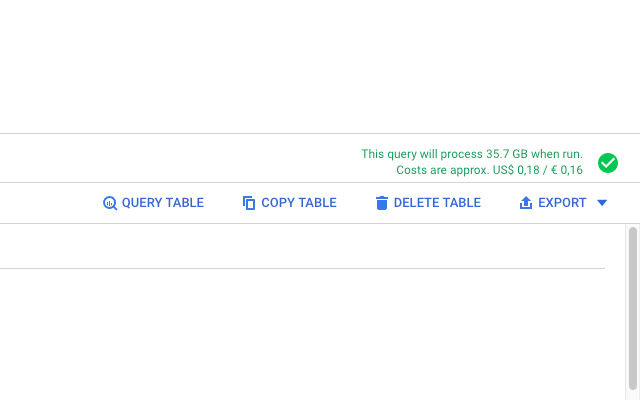 BigQuery expected costs  from Chrome web store to be run with OffiDocs Chromium online