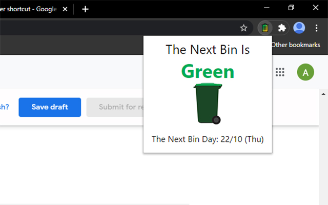 Bin Day Reminder  from Chrome web store to be run with OffiDocs Chromium online