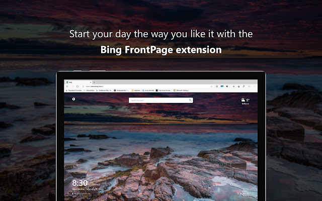 Bing FrontPage  from Chrome web store to be run with OffiDocs Chromium online