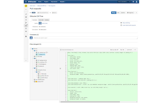 Bitbucket Diff Tree  from Chrome web store to be run with OffiDocs Chromium online