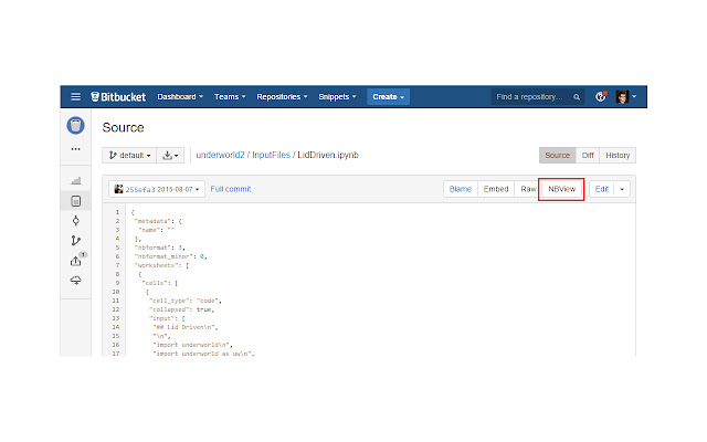 BitBucket NBviewer Button  from Chrome web store to be run with OffiDocs Chromium online