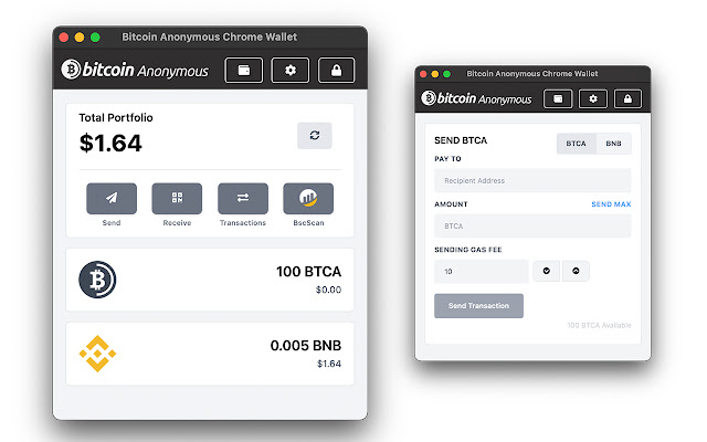 Bitcoin Anonymous Wallet  from Chrome web store to be run with OffiDocs Chromium online