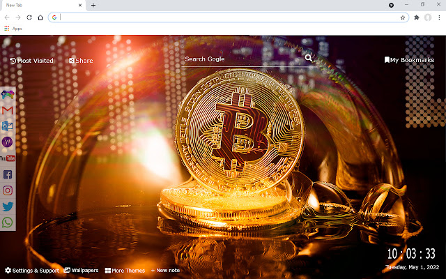 Bitcoin Crypto Coins Wallpapers New Tab  from Chrome web store to be run with OffiDocs Chromium online