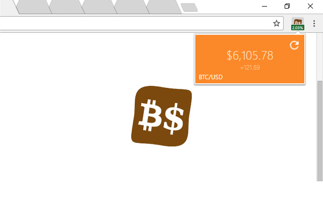 Bitcoin Exchange Rate tile  from Chrome web store to be run with OffiDocs Chromium online