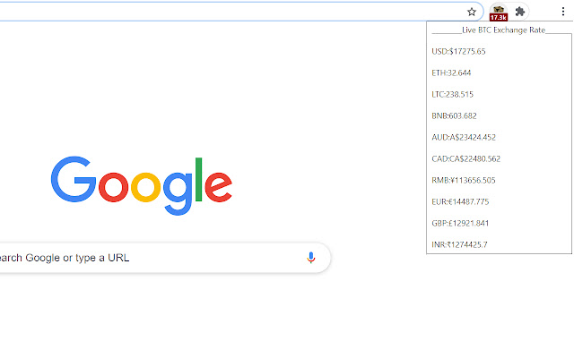 Bitcoin Price  from Chrome web store to be run with OffiDocs Chromium online