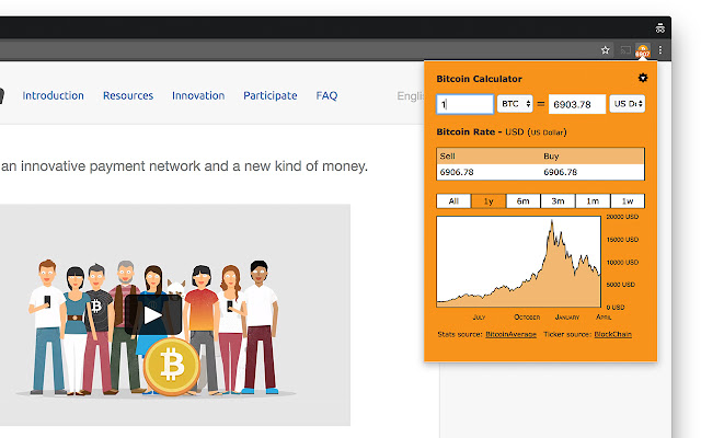 Bitcoin Price Ticker  from Chrome web store to be run with OffiDocs Chromium online