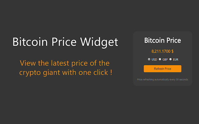 Bitcoin Price Widget  from Chrome web store to be run with OffiDocs Chromium online