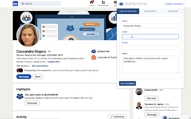 BizMerlinHR Candidate Capture  from Chrome web store to be run with OffiDocs Chromium online