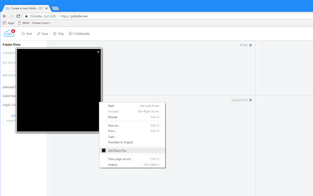 Black Box Content Hider  from Chrome web store to be run with OffiDocs Chromium online