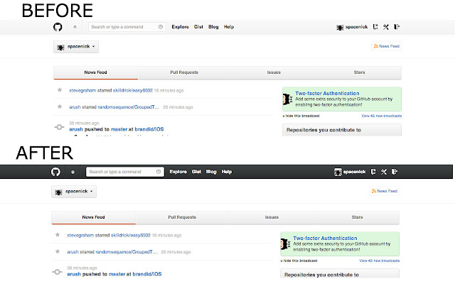 Black GitHub  from Chrome web store to be run with OffiDocs Chromium online