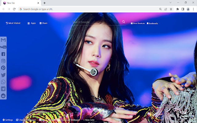 Le fond d'écran Blackpink Jisoo de la boutique en ligne Chrome doit être exécuté avec OffiDocs Chromium en ligne