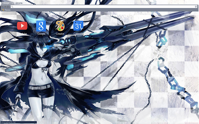 Black rock shooter anime theme 1366x768  from Chrome web store to be run with OffiDocs Chromium online