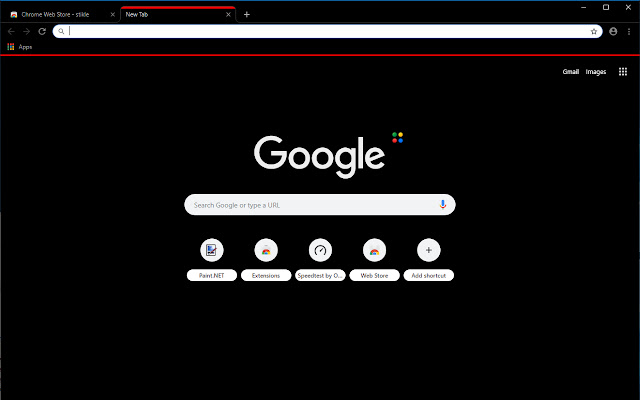 Black theme with red highlighted active tab  from Chrome web store to be run with OffiDocs Chromium online