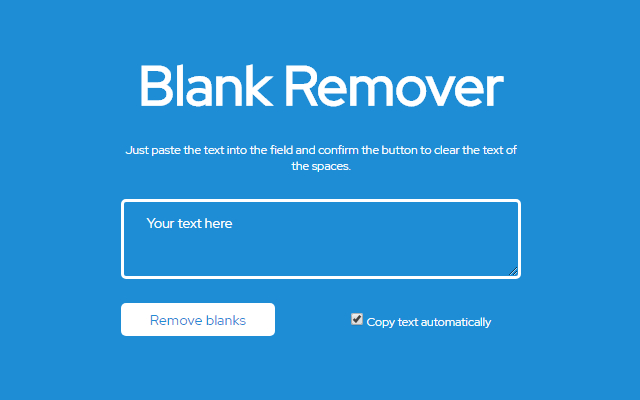 Blank Remover  from Chrome web store to be run with OffiDocs Chromium online