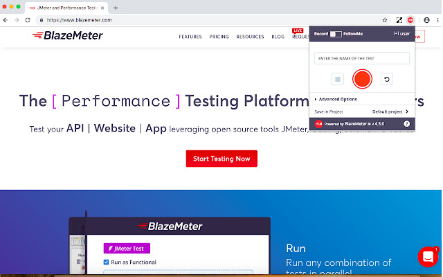 BlazeMeter | The Continuous Testing Platform  from Chrome web store to be run with OffiDocs Chromium online