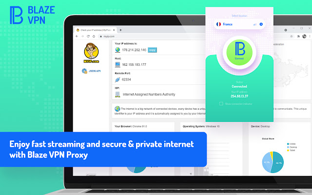 Blaze VPN  from Chrome web store to be run with OffiDocs Chromium online