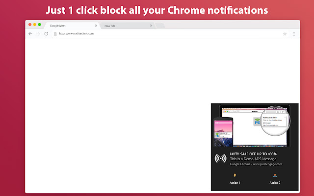 Block Chrome Notifications  from Chrome web store to be run with OffiDocs Chromium online