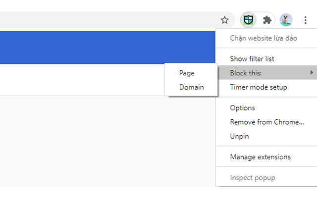 block website  from Chrome web store to be run with OffiDocs Chromium online