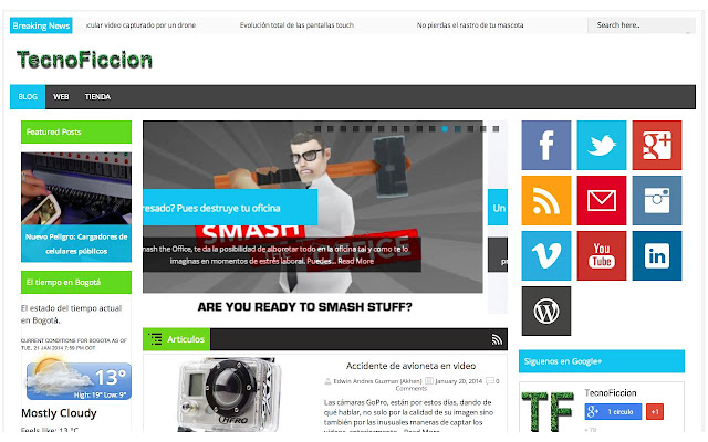 Blog TecnoFiccion  from Chrome web store to be run with OffiDocs Chromium online