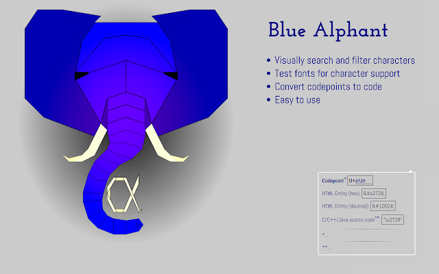 Blue Alphant  from Chrome web store to be run with OffiDocs Chromium online