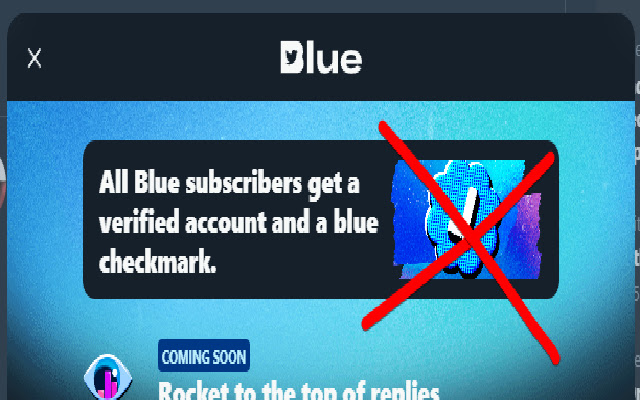 Blue Checkmark Gone  from Chrome web store to be run with OffiDocs Chromium online