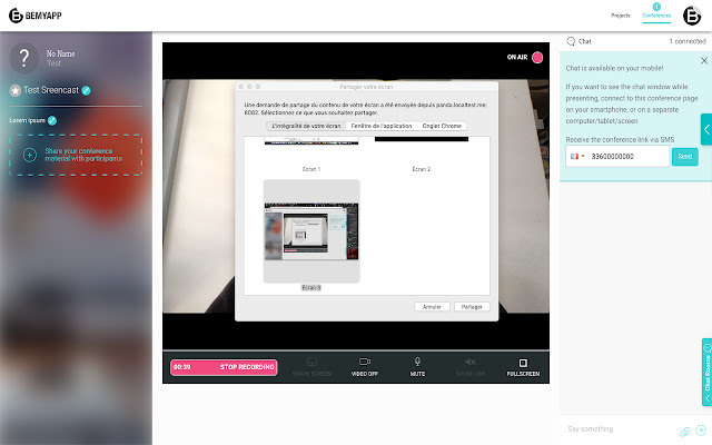 BMA Screencast extension for Ideation  from Chrome web store to be run with OffiDocs Chromium online