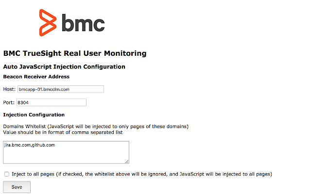 BMC TrueSight Real User Monitoring Plugin  from Chrome web store to be run with OffiDocs Chromium online