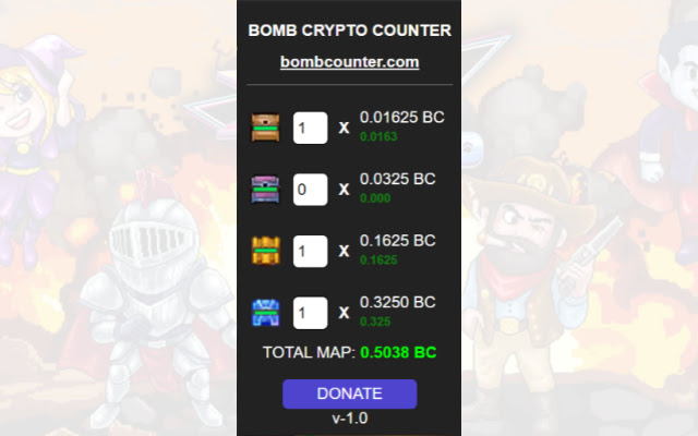 BOMB CRYPTO COUNTER  from Chrome web store to be run with OffiDocs Chromium online