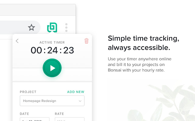 OffiDocs Chromium 온라인에서 실행되는 Chrome 웹 스토어의 Bonsai Time Tracker