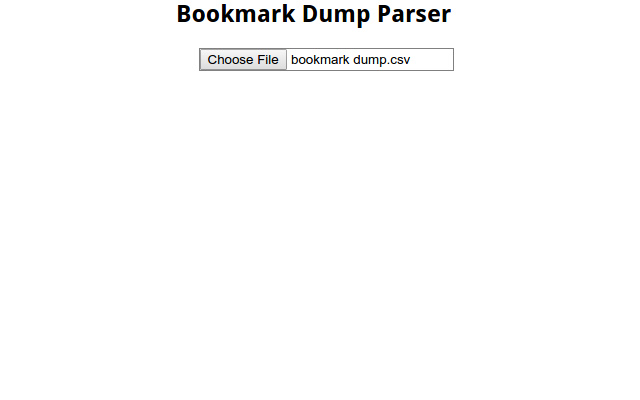 Bookmark Dump Parser  from Chrome web store to be run with OffiDocs Chromium online