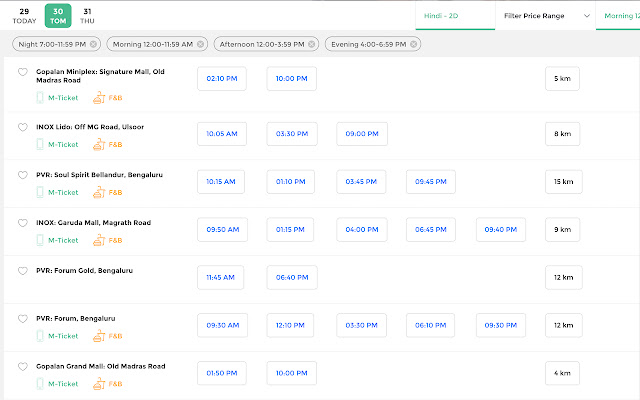 BookMyShow Nearby Theatres  from Chrome web store to be run with OffiDocs Chromium online