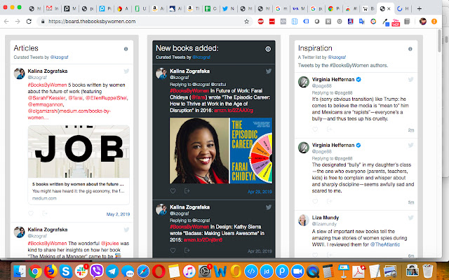 #BooksByWomen Board  from Chrome web store to be run with OffiDocs Chromium online