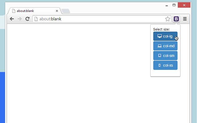 Bootstrap resize tool  from Chrome web store to be run with OffiDocs Chromium online