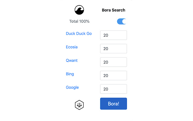 Bora Search  from Chrome web store to be run with OffiDocs Chromium online