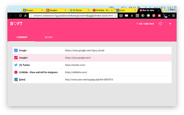 Box for tabs  from Chrome web store to be run with OffiDocs Chromium online