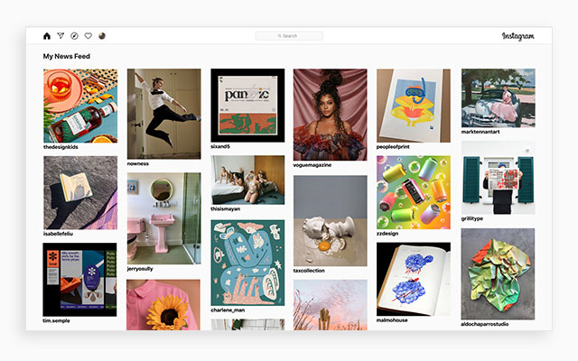 Browse Instagram as an inspirational board  from Chrome web store to be run with OffiDocs Chromium online