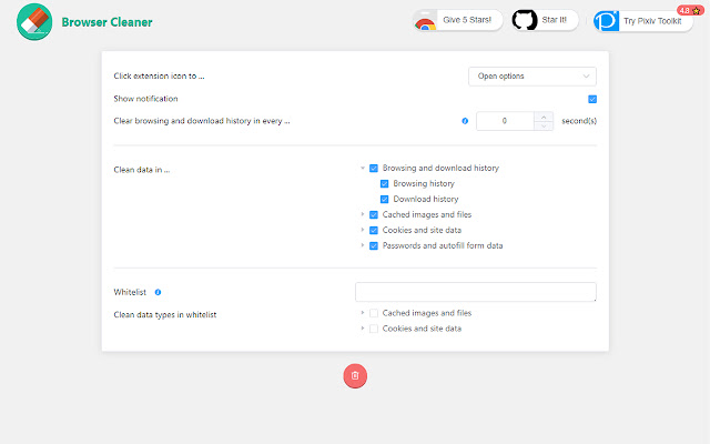 Browser Cleaner  from Chrome web store to be run with OffiDocs Chromium online