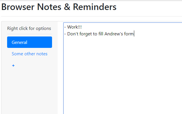 Browser Notes  Reminders  from Chrome web store to be run with OffiDocs Chromium online