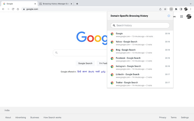 Browsing History Manager  from Chrome web store to be run with OffiDocs Chromium online