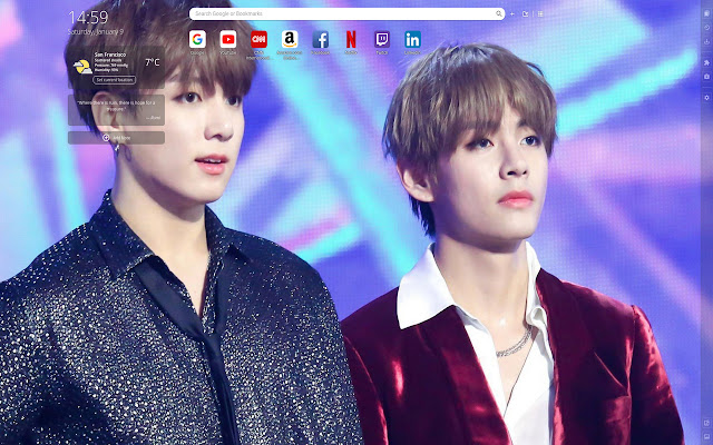 BTS Vkook Wallpapers V  Jungkook New Tab  from Chrome web store to be run with OffiDocs Chromium online