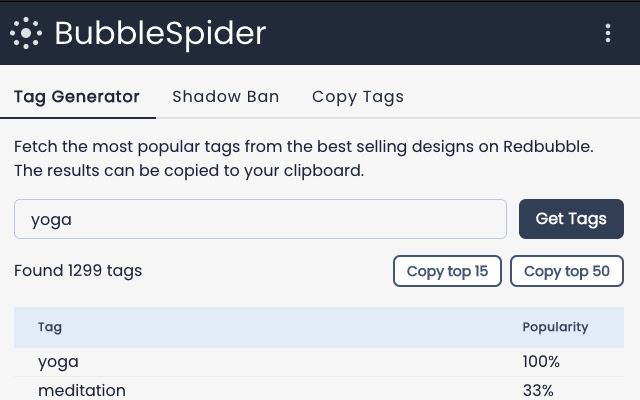 BubbleSpider  from Chrome web store to be run with OffiDocs Chromium online