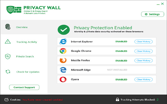 Bulwark PrivacyWall  from Chrome web store to be run with OffiDocs Chromium online