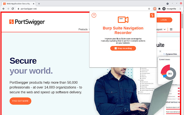 Burp Suite Navigation Recorder  from Chrome web store to be run with OffiDocs Chromium online