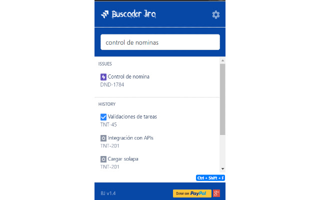 Buscador Jira  from Chrome web store to be run with OffiDocs Chromium online