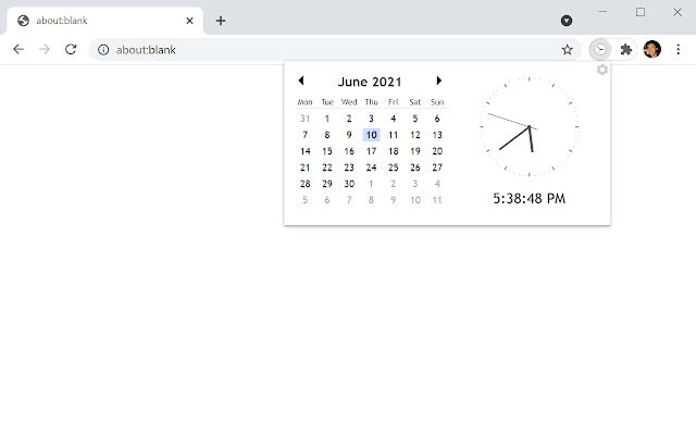 Calendar Clock  from Chrome web store to be run with OffiDocs Chromium online