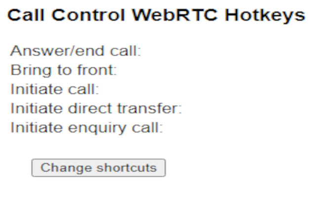 Call Control WebRTC Hotkeys  from Chrome web store to be run with OffiDocs Chromium online