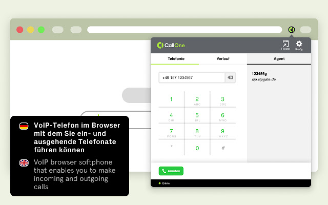 CallOne VoIP Softphone  from Chrome web store to be run with OffiDocs Chromium online