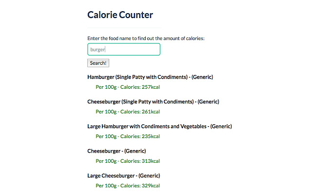 Calorie Counter  from Chrome web store to be run with OffiDocs Chromium online