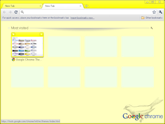 Canary Yellow theme  from Chrome web store to be run with OffiDocs Chromium online